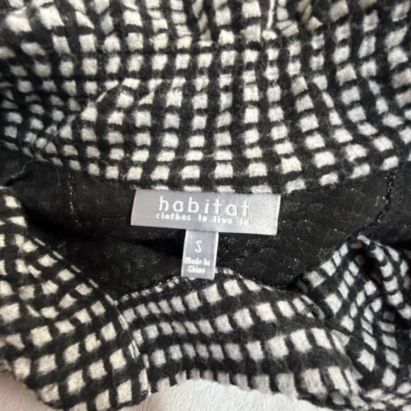 Habitat Womens Black & White Checkered Textured Button-Up Swing Jacket Small - Picture 3 of 8